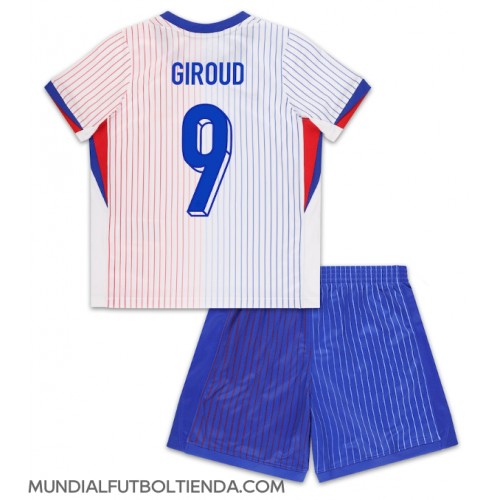 Camiseta Francia Olivier Giroud #9 Segunda Equipación Replica Eurocopa 2024 para niños mangas cortas (+ Pantalones cortos)